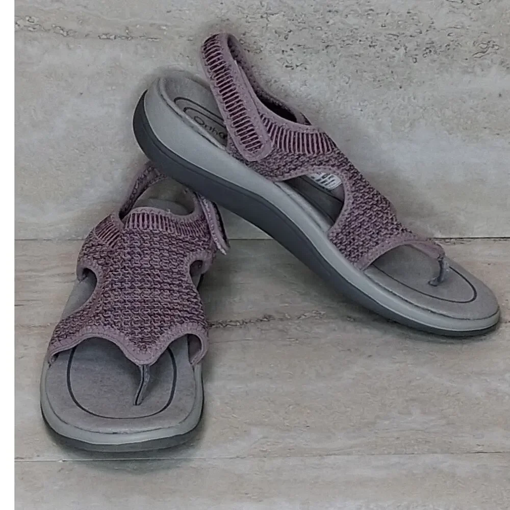 OrthoFeet Purple Sandal Size 11 Manmade Upper Hook and Loop Closure